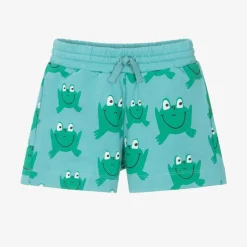 Stella McCartney Kids Aqua Blue Cotton Frog Shorts Best