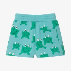 Stella McCartney Kids Aqua Blue Cotton Frog Shorts Best