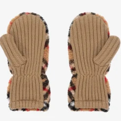 Burberry Archive Beige Wool Vintage Check Mittens ArchiveBeige