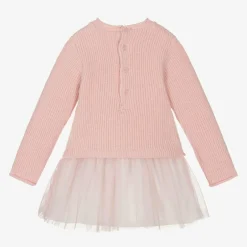 Mayoral Newborn Baby Bears Pink Knit & Tulle Bear Dress Sale