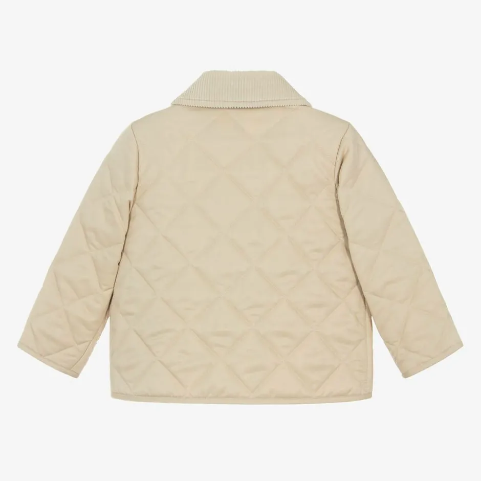 Burberry Baby Beige Quilted Jacket PaleStone Sale