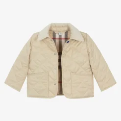 Burberry Baby Beige Quilted Jacket PaleStone Sale