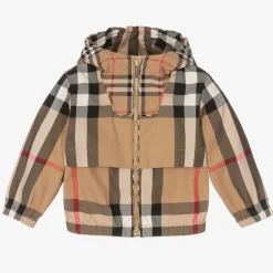Burberry Baby Boys Beige Check Jacket Clearance