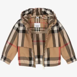 Burberry Baby Boys Beige Check Jacket Clearance