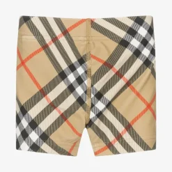Burberry Baby Boys Beige Check Swim Shorts New