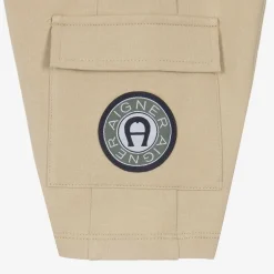 AIGNER Baby Boys Beige Cotton Cargo Shorts Hot