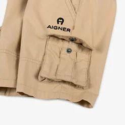 AIGNER Baby Boys Beige Cotton Cargo Shorts