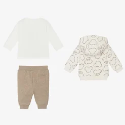Mayoral Newborn Baby Boys Beige Cotton Tracksuit Set Clearance