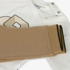 BOSS Baby Boys Beige Cotton Tracksuit Set Clearance