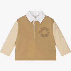 Burberry Baby Boys Beige Logo Top New
