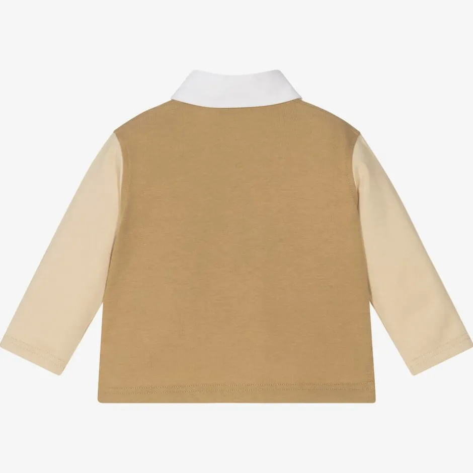 Burberry Baby Boys Beige Logo Top New