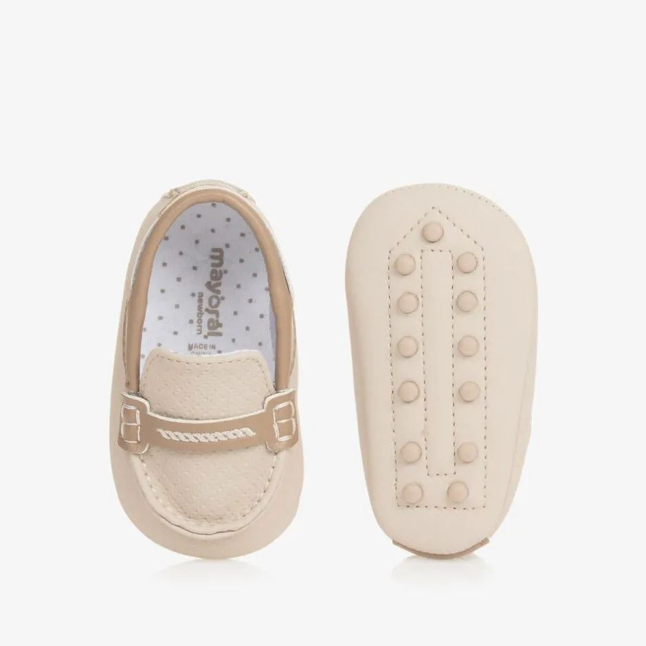 Mayoral Newborn Baby Boys Beige Pre-Walker Moccasins