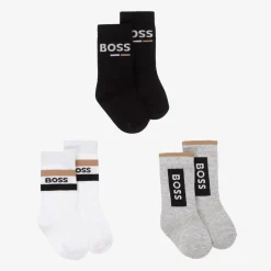 BOSS Baby Boys Black & Grey Socks (3 Pack) Discount