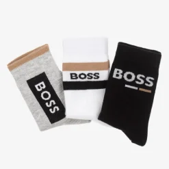 BOSS Baby Boys Black & Grey Socks (3 Pack) Discount