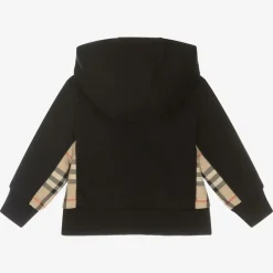 Burberry Baby Boys Black Check Zip-Up Top