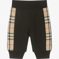 Burberry Baby Boys Black Cotton Check Joggers