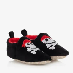 Chipmunks Baby Boys Black Pirate Slippers New