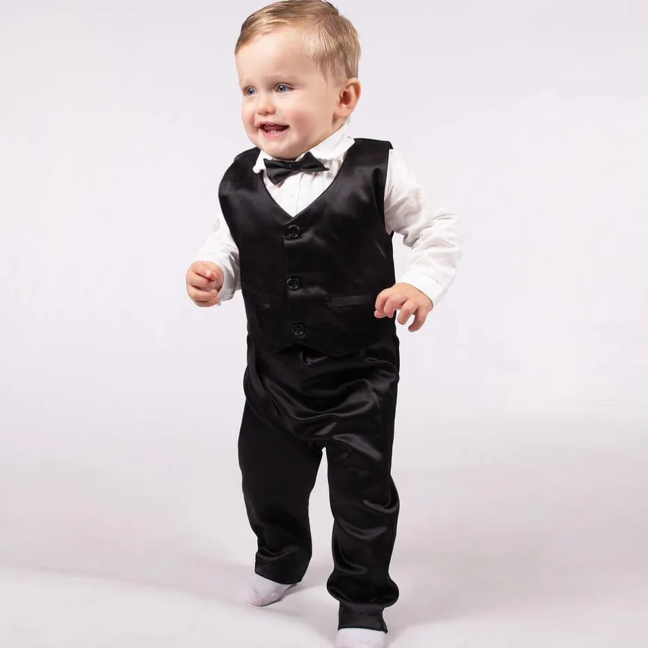 Beau KiD Baby Boys Black Waistcoat Suit Hot