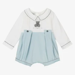 Beau KiD Baby Boys Blue & Ivory Shortie Discount