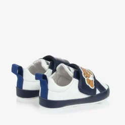 Moschino Baby Boys Blue & White Pre-Walker Trainers Best