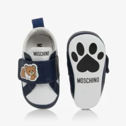 Moschino Baby Boys Blue & White Pre-Walker Trainers Best