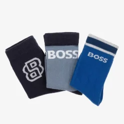 BOSS Baby Boys Blue Ankle Socks (3 Pack) Outlet