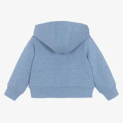 Burberry Baby Boys Blue Cotton EKD Zip-Up Hoodie