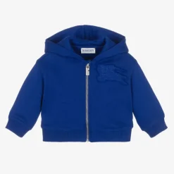 Burberry Baby Boys Blue Cotton Hoodie Discount
