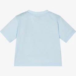 Burberry Baby Boys Blue Cotton Logo T-Shirt