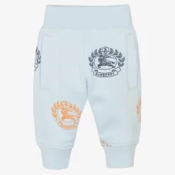 Burberry Baby Boys Blue Cotton Logo Joggers Sale