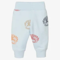 Burberry Baby Boys Blue Cotton Logo Joggers Sale