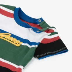 Guess Baby Boys Blue Cotton Striped Shorts Set Best