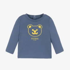 Guess Baby Boys Blue Cotton Top Clearance