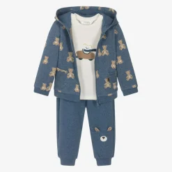 Mayoral Newborn Baby Boys Blue Cotton Tracksuit Set Hot