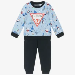 Guess Baby Boys Blue Cotton Tracksuit Online