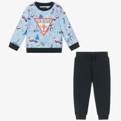 Guess Baby Boys Blue Cotton Tracksuit Online