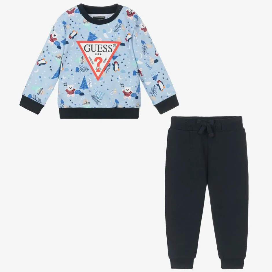 Guess Baby Boys Blue Cotton Tracksuit Online