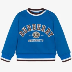 Burberry Baby Boys Blue Cotton Varsity Sweatshirt