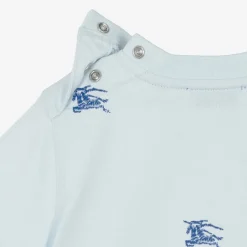 Burberry Baby Boys Blue EKD Cotton T-Shirt Discount