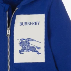 Burberry Baby Boys Blue EKD Cotton Zip-Up Hoodie Online