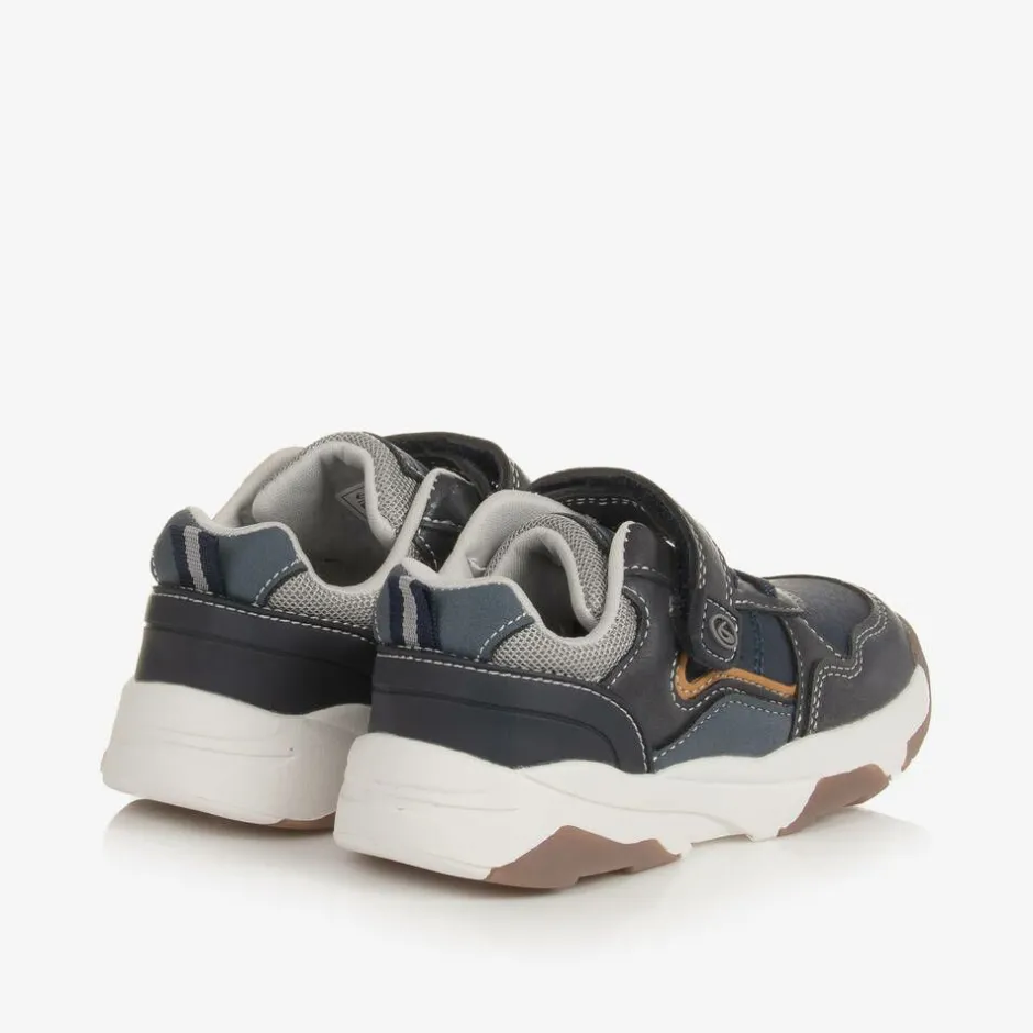 Beppi Baby Boys Blue Faux Leather Trainers