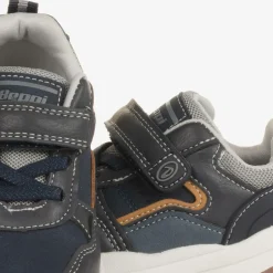 Beppi Baby Boys Blue Faux Leather Trainers