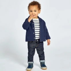Tip Toey Joey Baby Boys Blue Leather Hi-Top Trainers Sale