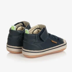 Tip Toey Joey Baby Boys Blue Leather Hi-Top Trainers Sale