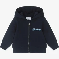 Burberry Baby Boys Blue Logo Zip-Up Hoodie