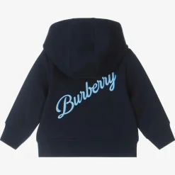Burberry Baby Boys Blue Logo Zip-Up Hoodie