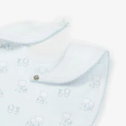 Kissy Kissy Baby Boys Blue Pima Cotton Beary Besties Bib New