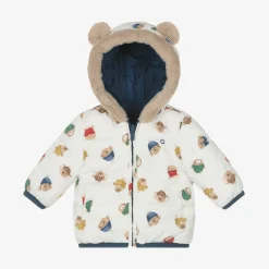 Mayoral Newborn Baby Boys Blue Reversible Coat Discount