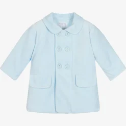Emile et Rose Baby Boys Blue Velour Coat Online