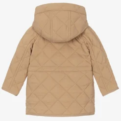 Burberry Baby Boys Dark Beige Diamond Quilted Coat Sale